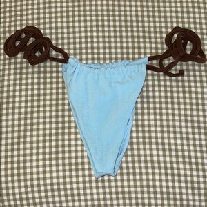 Frankie's Bikinis Blue and Brown Bikini Bottom